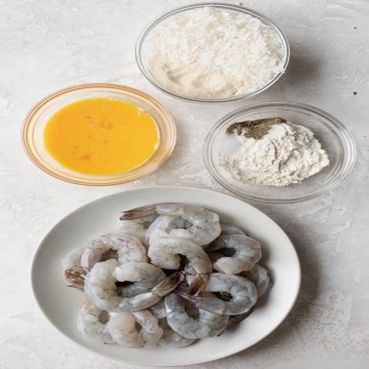 Ingredients for coconut shrimp.
