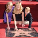 <p>Witherspoon beams as she accepts her star on the Hollywood Walk of Fame alongside her two children, Ava and Deacon. </p>