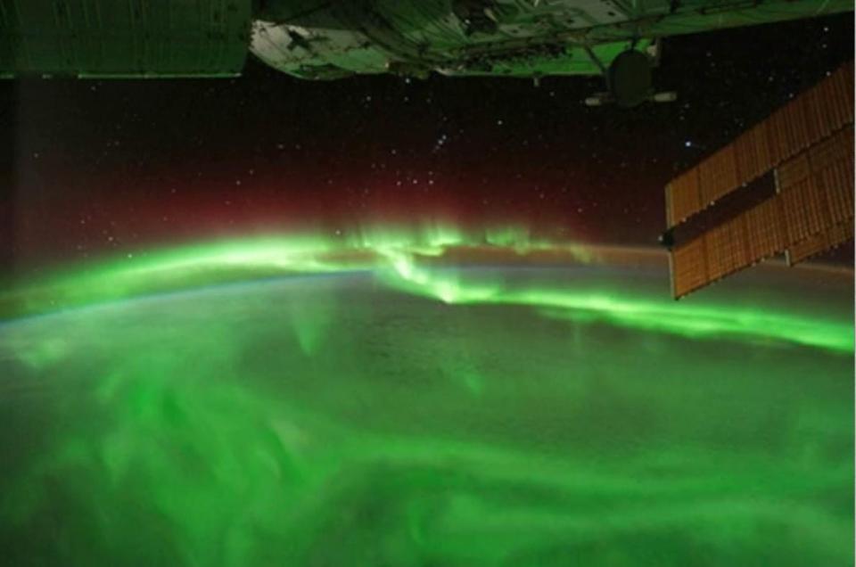 View of an aurora taken from the International Space Station as it crossed over the southern Indian Ocean on September 17, 2011.