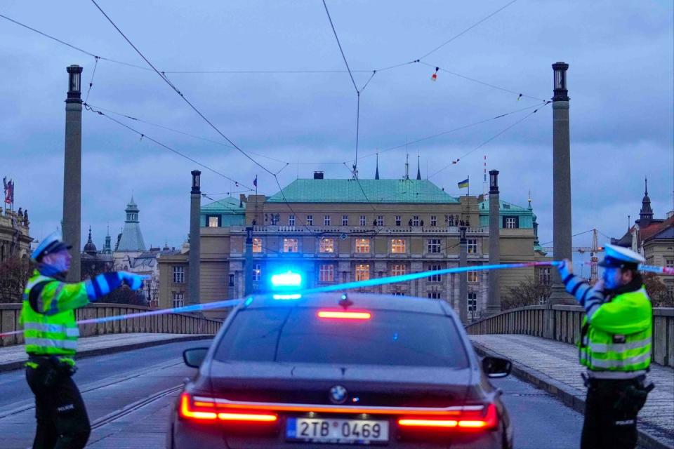 A street closed by police (AP)