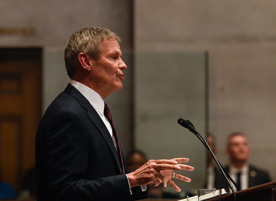 Gov. Bill Lee delivers his State of the State address to the Tennessee General Assembly on Feb. 5.