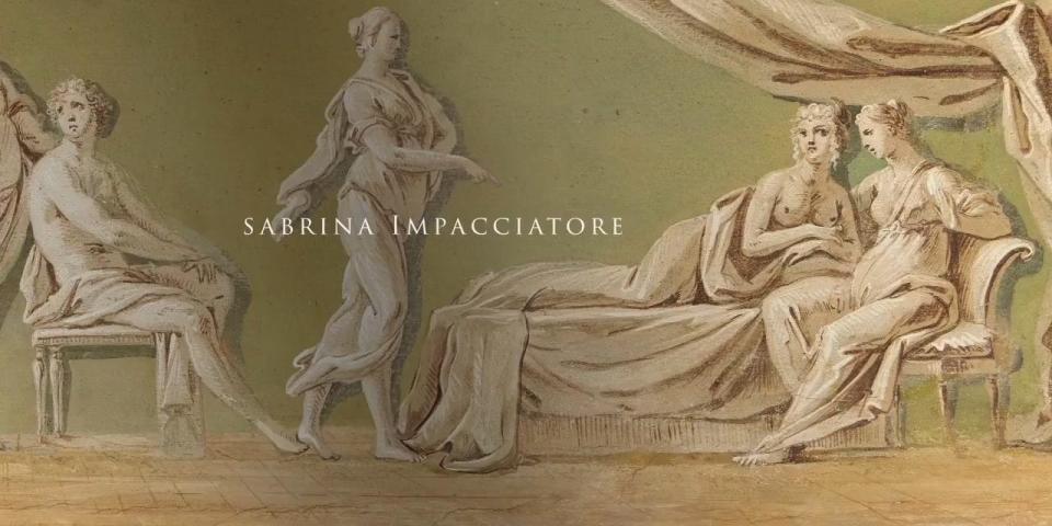 Sabrina Impacciatore's name in "The White Lotus" opening credits.