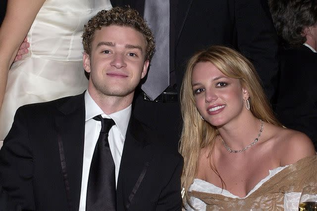 <p>L. Cohen/WireImage</p> Justin Timberlake and Britney Spears at the Grammy Awards in 2002