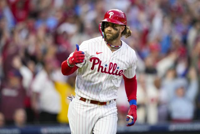 Bryce Harper slugs 2 more homers as Phillies pound Braves 10-2 in Game 3 of  NL Division Series – KGET 17