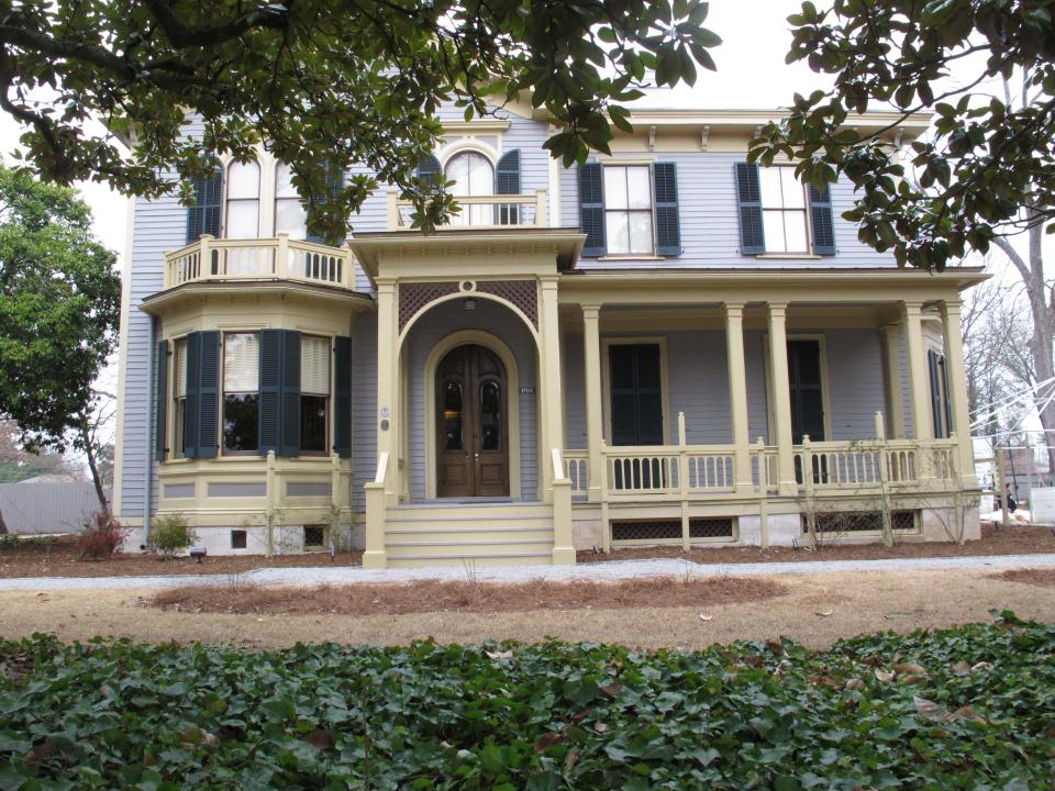 Former President Woodrow Wilson's boyhood home in seen on Monday, Feb. 10, 2014, in Columbia, S.C. Historic Columbia helped renovate the home where Wilson lived when he was a teen and it is opening to the public as a museum.(AP Photo/Jeffrey Collins)