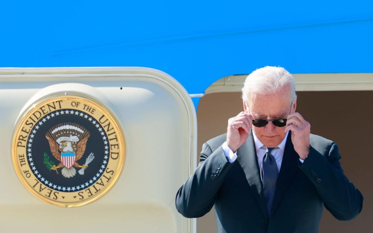 Biden steps off Air Force One - DENIS BALIBOUSE/POOL/EPA-EFE/Shutterstock 