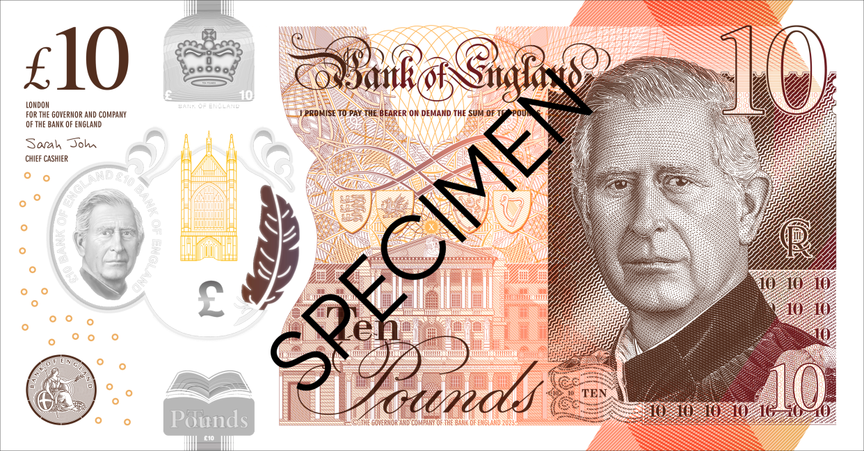 Bank of England’s King Charles III bank note designs. Photo: Bank of England