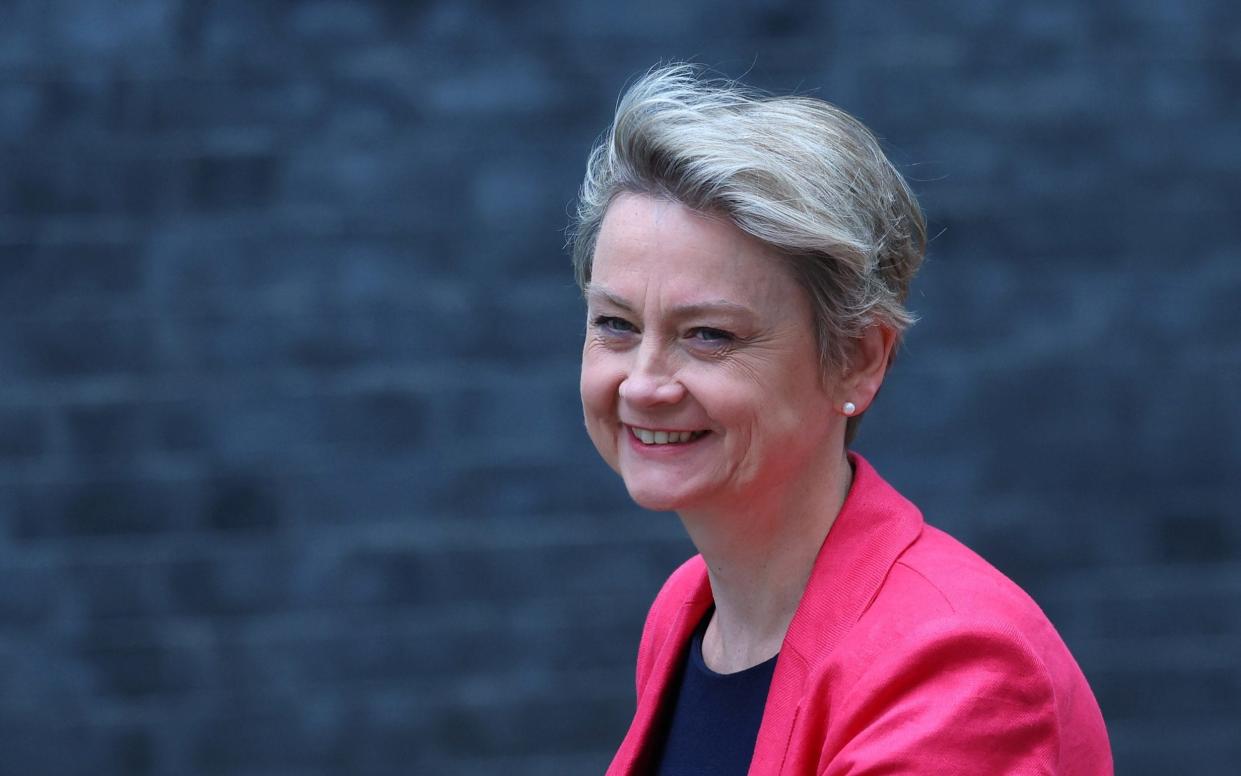 Yvette Cooper, the Home Secretary, arrives at Downing Street for a Cabinet meeting on July 23