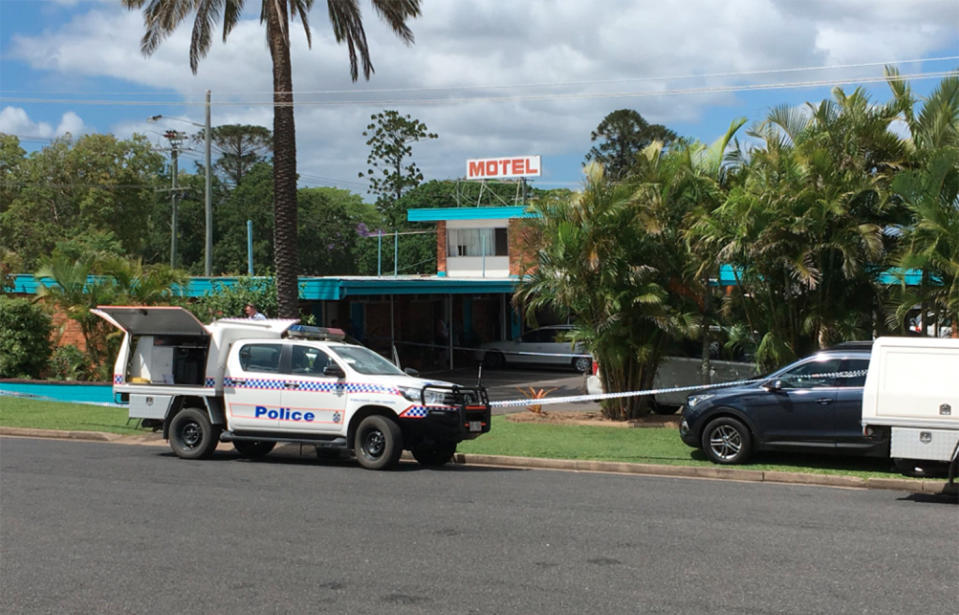 Police investigate a murder after a woman's body was found outside Maryborough City Motel, Queensland.