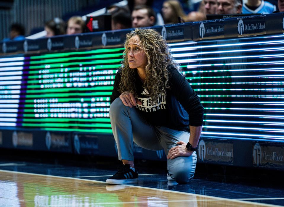 Rhode Island women's basketball coach Tammi Reiss says: "We have to do a better job at the intangible things."