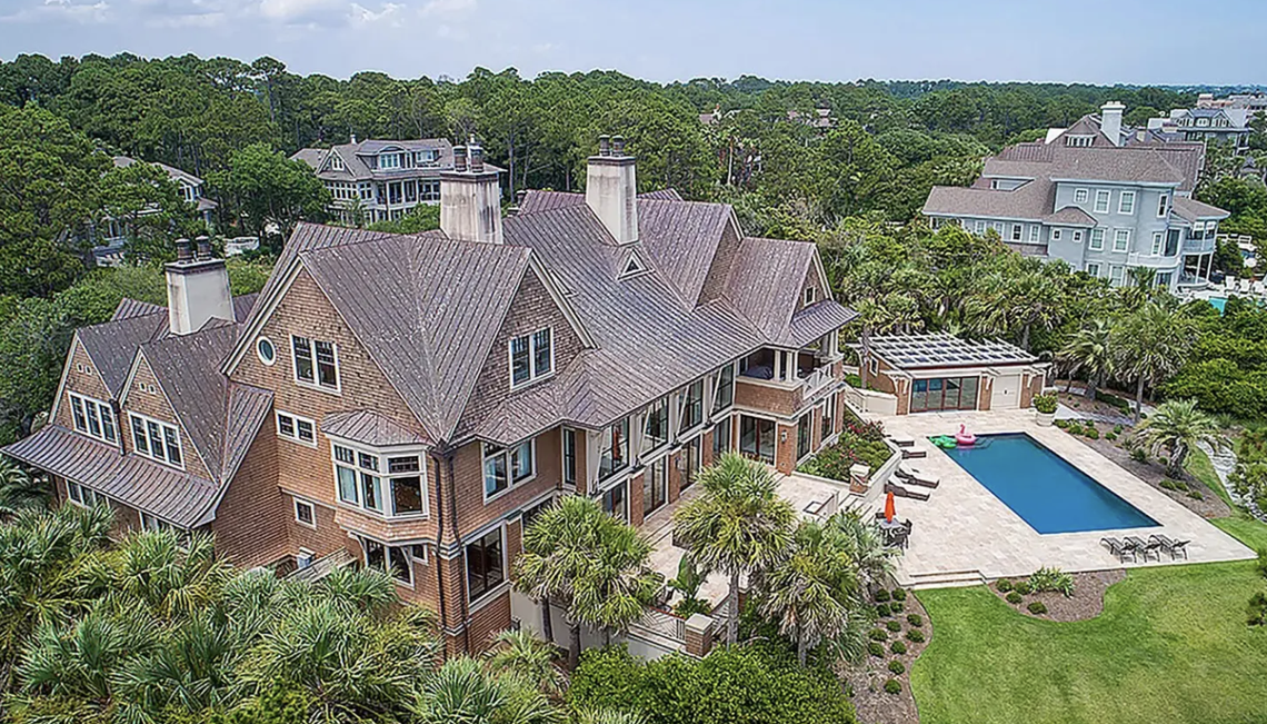 The Bidens stays in this oceanfront house on Kiawah Island.