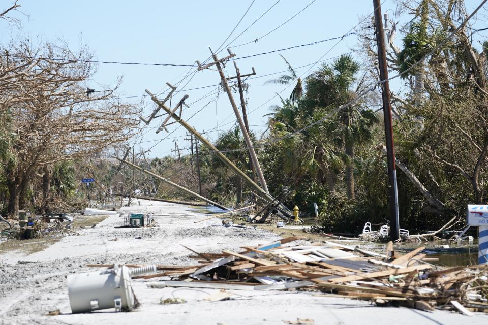 Debris is seen on Sanibel Island, Florida, on Sept. 30, 2022. / Credit: Steve Helber / AP