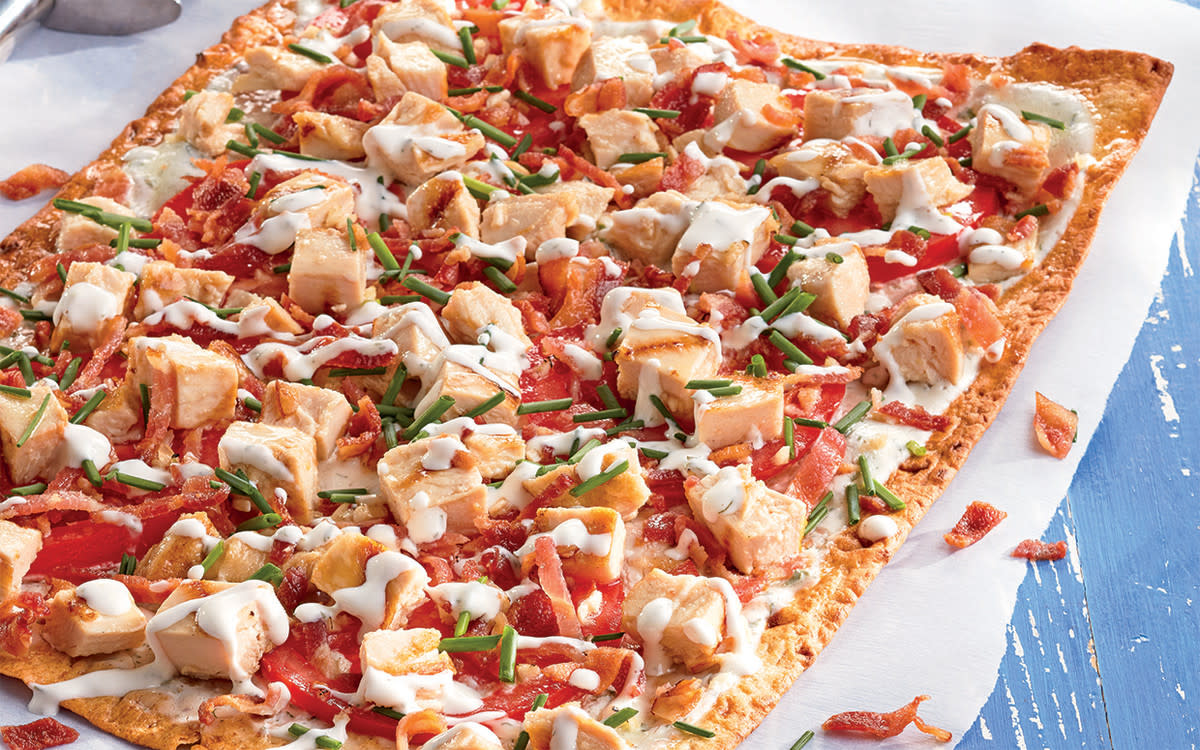 <p>Mittera Creative Services</p><p>Nobody will ever guess this pizza is keto-approved.</p><p><strong>Get the recipe: <a href="https://parade.com/647773/parade/bacon-ranch-flatbread-pizza/" rel="nofollow noopener" target="_blank" data-ylk="slk:Bacon Ranch Flatbread Pizza;elm:context_link;itc:0;sec:content-canvas" class="link rapid-noclick-resp">Bacon Ranch Flatbread Pizza</a></strong></p>