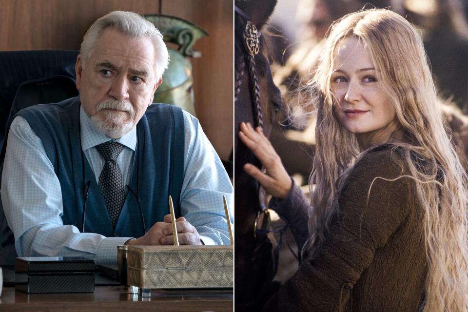 Brian Cox in Succession; Miranda Otto in Lord of the Rings