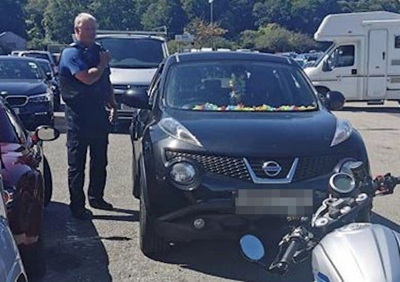 Two dogs were reportedly left in this car in Looe, Cornwall (SWNS) 