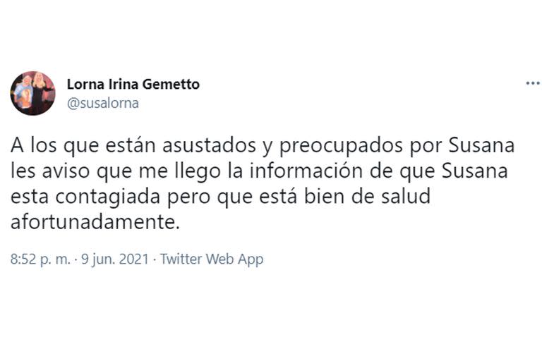 La fan de Susana Giménez luego trató de llevar tranquilidad a los admiradores de la diva de los teléfonos