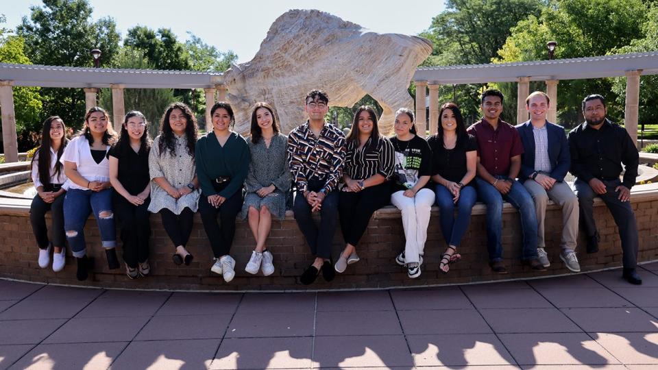 West Texas A&M University students selected for the 2022-23 McNair Scholars cohort are, from left, Wendy "Nayeli" Galvan, Veronica Torres, Jolina Lopez, Stephanie Espinoza, Nadia Reyna, Yadhira "Yaya" Avalos, Alejandro Mata, Annali Flores, Kara Ramirez, Castina Dobbins, Samuel Issac and Marty Kacsh. Not pictured are Raquel Chavez and Michelle Truong.