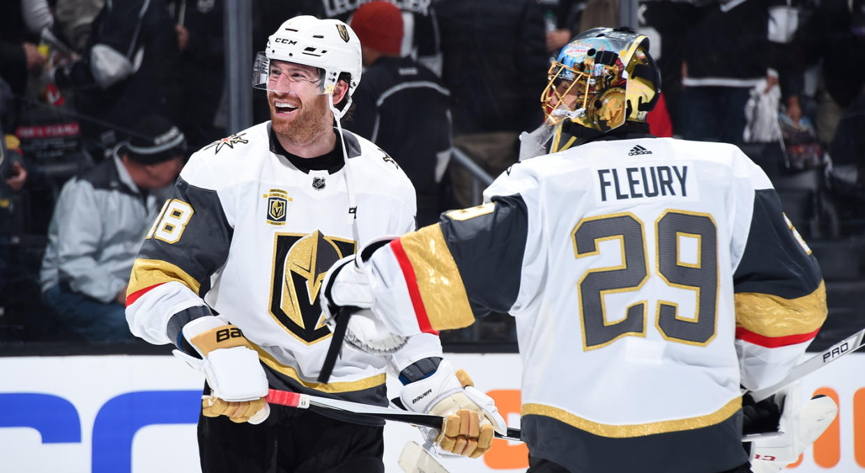 Plenty to smile about with regard to Round 2 of the Stanley Cup Playoffs, right James Neal? (Getty)