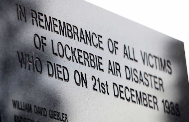 PHOTO: FILE - Part of the main memorial stone to the victims of the Pan Am flight 103 bombing in the garden of remembrance at Dryfesdale Cemetery, near Lockerbie, Scotland, Dec. 20, 2008. (Scott Heppell/AP, FILE)