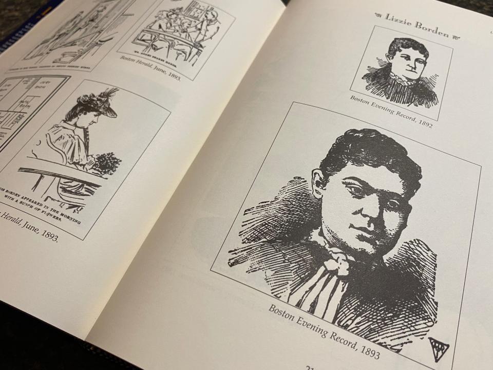 Newspaper sketches are reproduced in the book "Lizzie Borden: Past & Present" by Leonard Rebello.