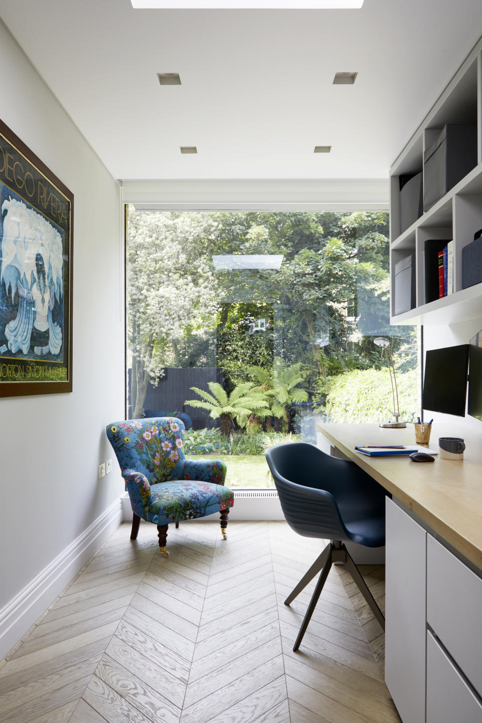 Recessed lighting in an office