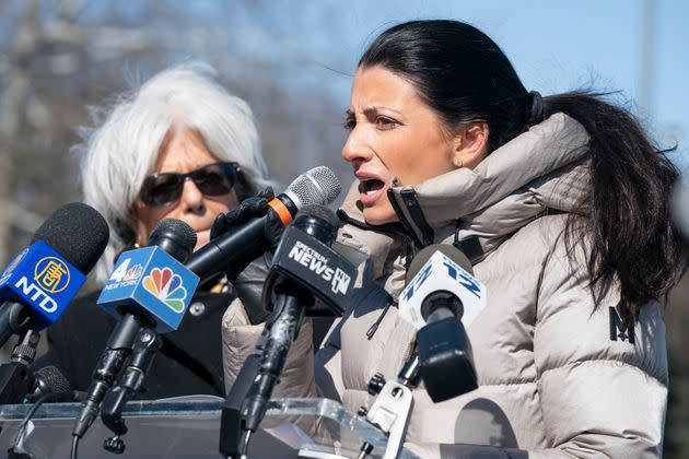 New York City Council member Inna Verniko, seen speaking last year, accused people protesting in support of Palestine of being terrorists.