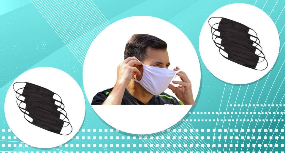 These antimicrobial face masks are simple and effective, and come in black and white. (Photo: Amazon)