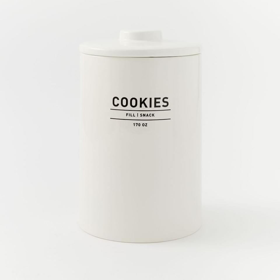3) West Elm Utility Stoneware Cookie Jar