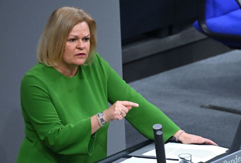 German Minister of the Interior and for Home Affairs Nancy Faeser speaks during the 164th session of the Bundestag. Britta Pedersen/dpa