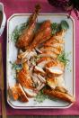<p>Wow your dinner table with this exquisite Christmas turkey recipe.</p><p>Get the <a href="https://www.delish.com/uk/cooking/recipes/a29708948/garlic-and-herb-roasted-turkey/" rel="nofollow noopener" target="_blank" data-ylk="slk:Garlic and Herb Roasted Turkey;elm:context_link;itc:0;sec:content-canvas" class="link ">Garlic and Herb Roasted Turkey</a> recipe.</p>