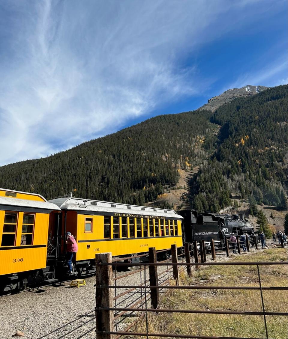 The steam engine pulls right into the centre of Silverton on its scenic daily trips from Durango past breathtaking vistas – but this is the first known that ‘Bigfoot’ was spotted, too (Sheila Flynn)