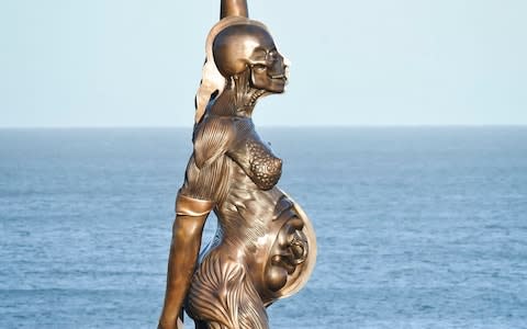 Damien Hirst's Verity statue - Credit: PA