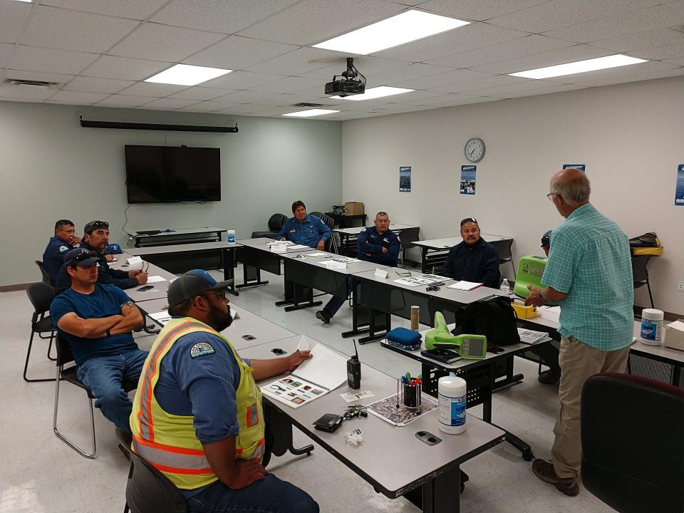 Las Cruces Utilities staff participate in a training class.