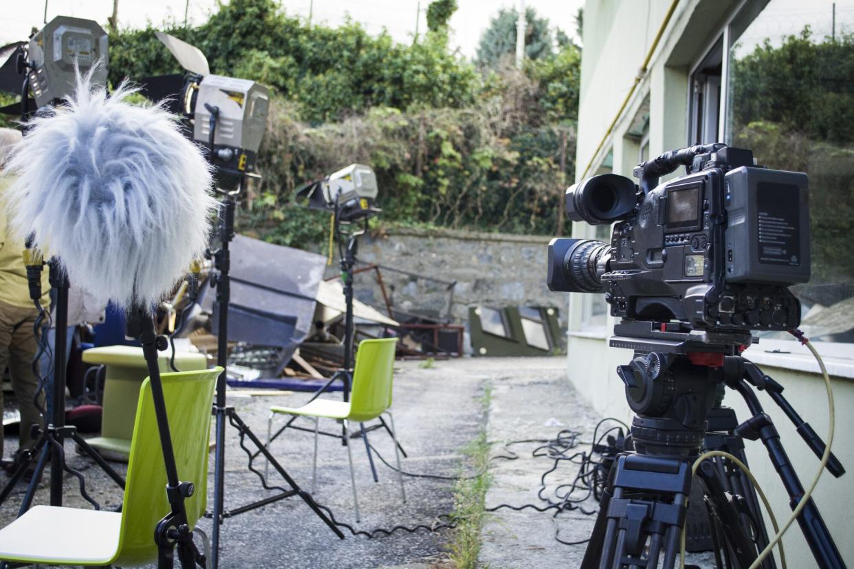 Behind-the-scenes film stock image