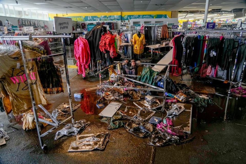 Flood damage at CitiTrends in Providence on Sept. 10, 2023.   [David DelPoio/The Providence Journal, file]