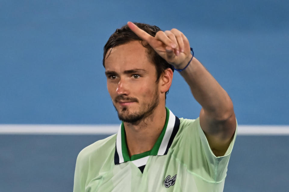 Daniel Medvedev, pictured here after his victory over Stefanos Tsitsipas in the Australian Open semi-final.