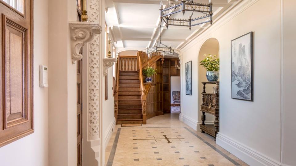 An original Jacobean-style staircase in a hall. - Credit: Douglas Elliman Realty/Knight Frank