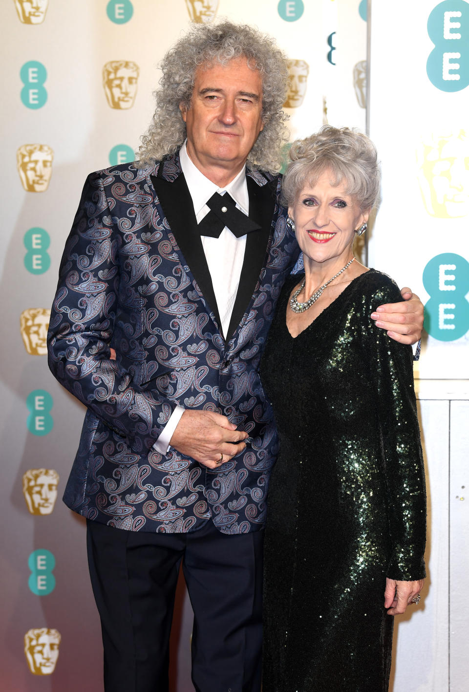 Brian May and Anita Dobson attending the 72nd British Academy Film Awards held at the Royal Albert Hall, Kensington Gore, Kensington, London