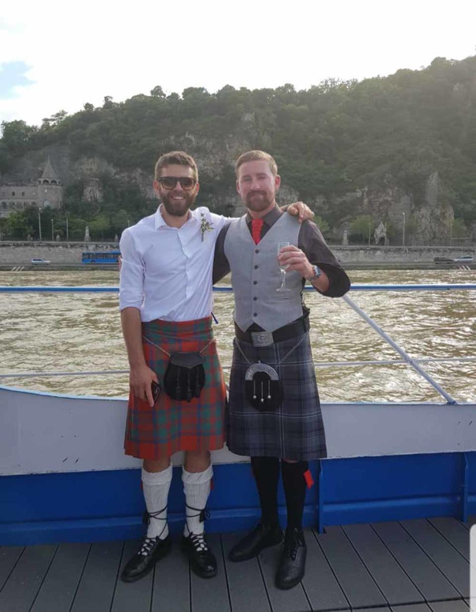 Neil and a friend at a wedding in Budapest in 2019. PA REAL LIFE COLLECT