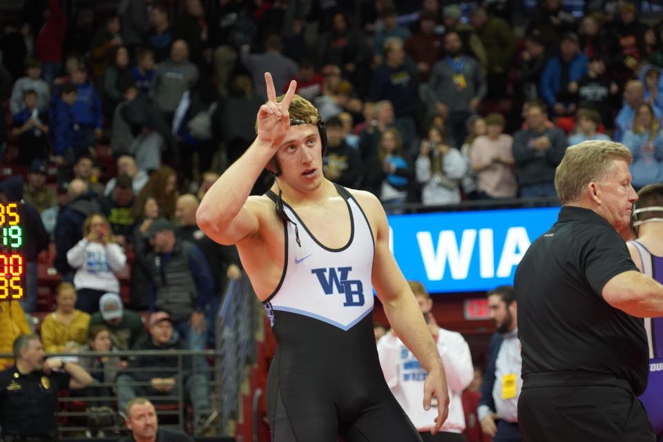 West Bend West senior Cole Mirasola can win his third state championship of his prep career on Saturday night. A victory would be his second straight title at 285 pounds.