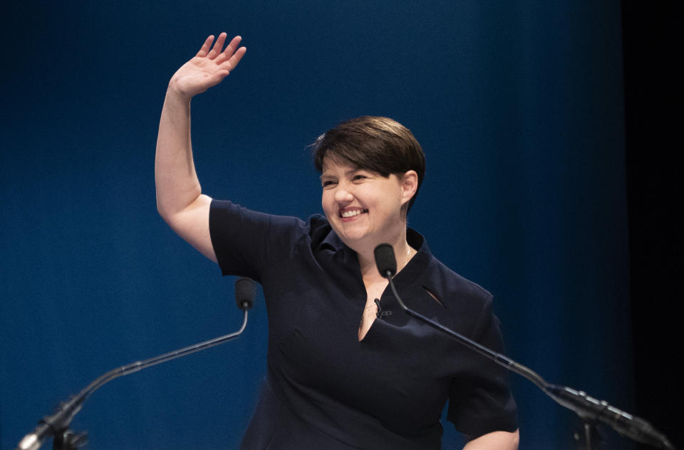 File photo dated 04/05/19 of Scottish Conservative leader Ruth Davidson who has rejected suggestions that the Scottish Tories could break away from the UK Conservative party. Writing in the Sunday Times, former Tory chairman Peter Duncan suggested that, if Boris Johnson is to become the next prime minister, it could create an existential crisis for the party north of the border.