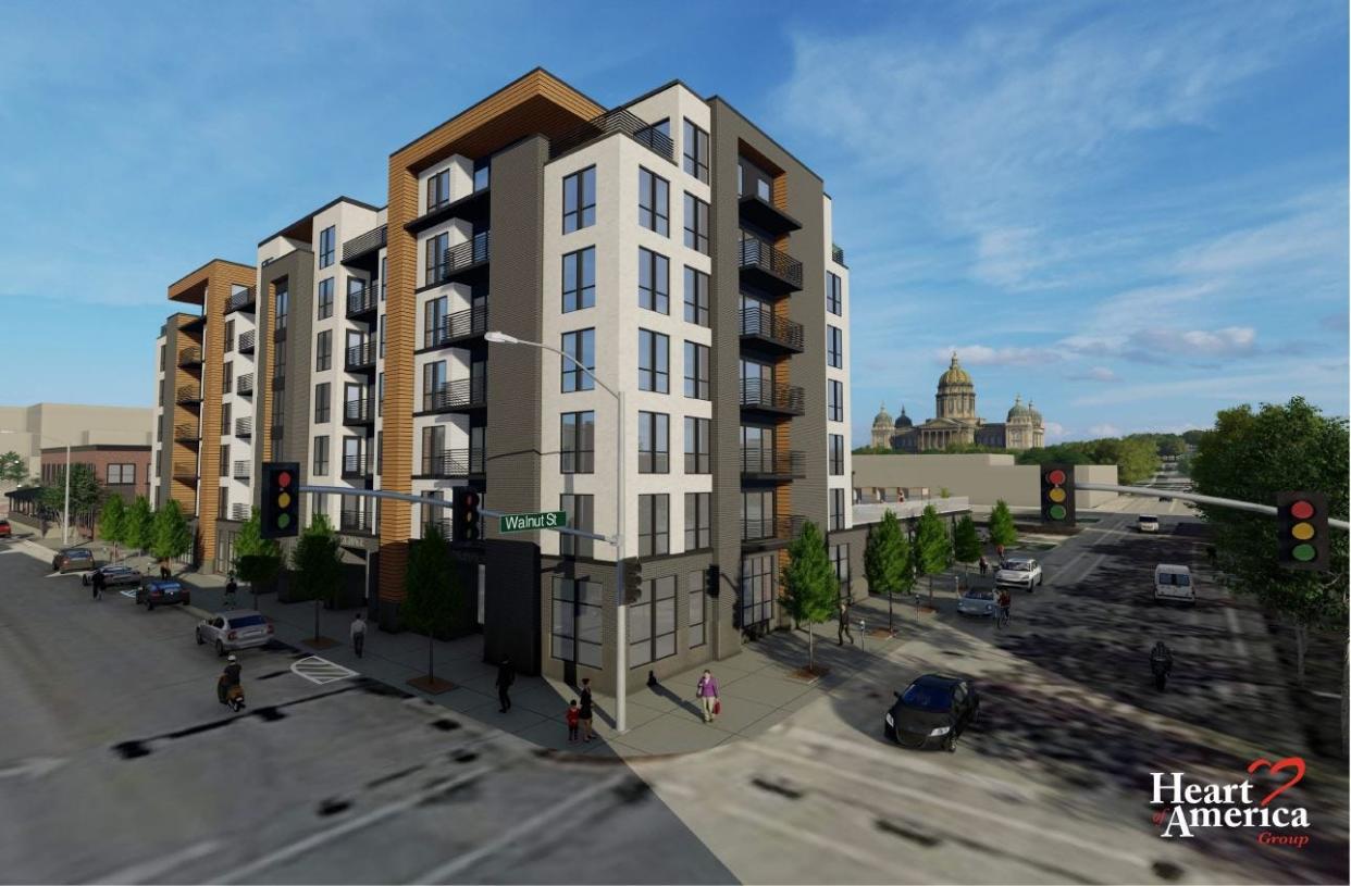 Heart of America Group plans a seven-story mixed-use building at the northeast corner of East Sixth and East Walnut streets. It will be called The Lab.
