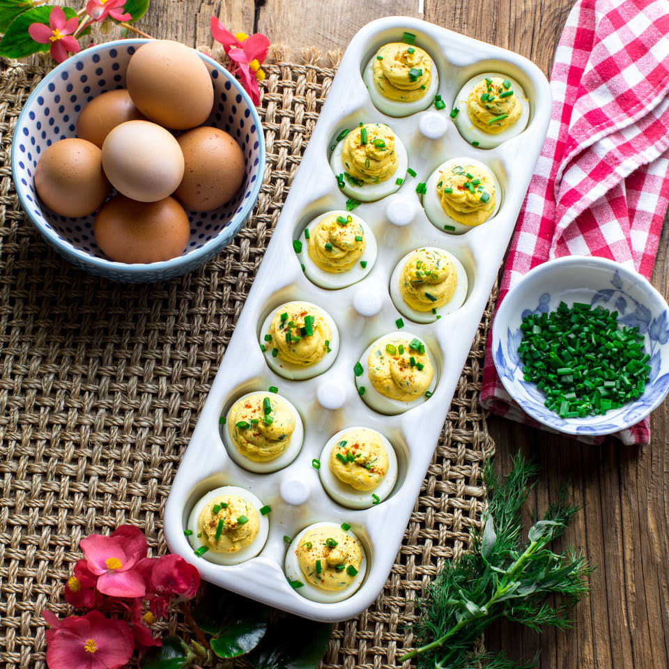 Picnic Deviled Eggs with Fresh Herbs