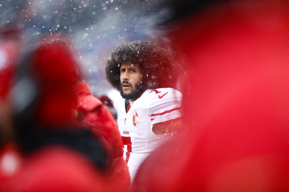 Colin Kaepernick is accusing owners of collusion. (Getty Images) 