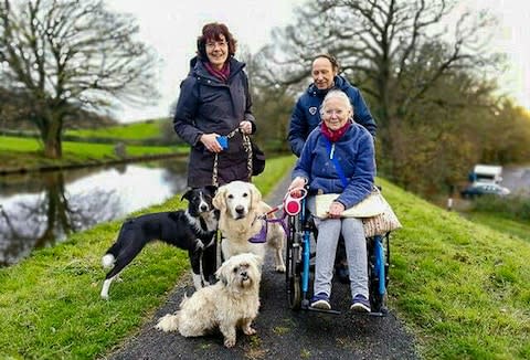 Wendy on a walk with her husband Peter and friend Fiona Howarth - Credit: Daniela Agliolo