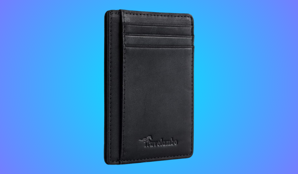 travelambo leather wallet in black