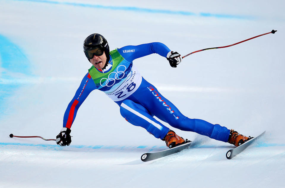 Clarey skiiing in 2010