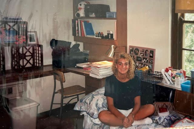 <p>courtesy Miami University</p> Laura Bowling in her dorm room at Miami University in 1990