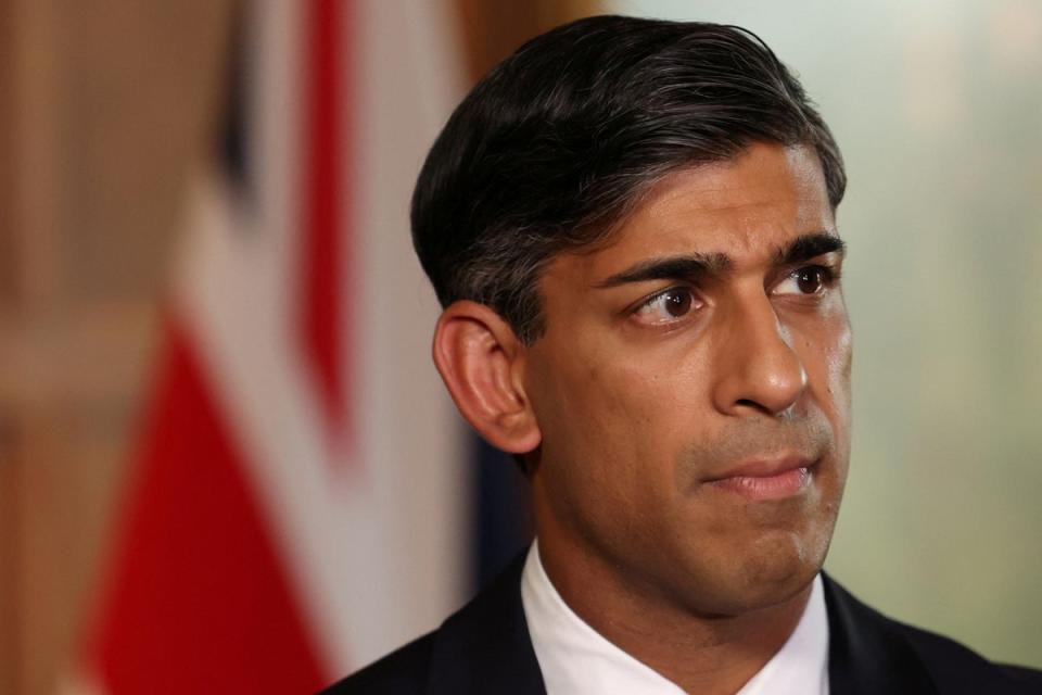 Prime Minister Rishi Sunak’s personal mobile phone number has been published online in an an embarrassing security breach (Suzanne Plunkett/PA) (PA Wire)