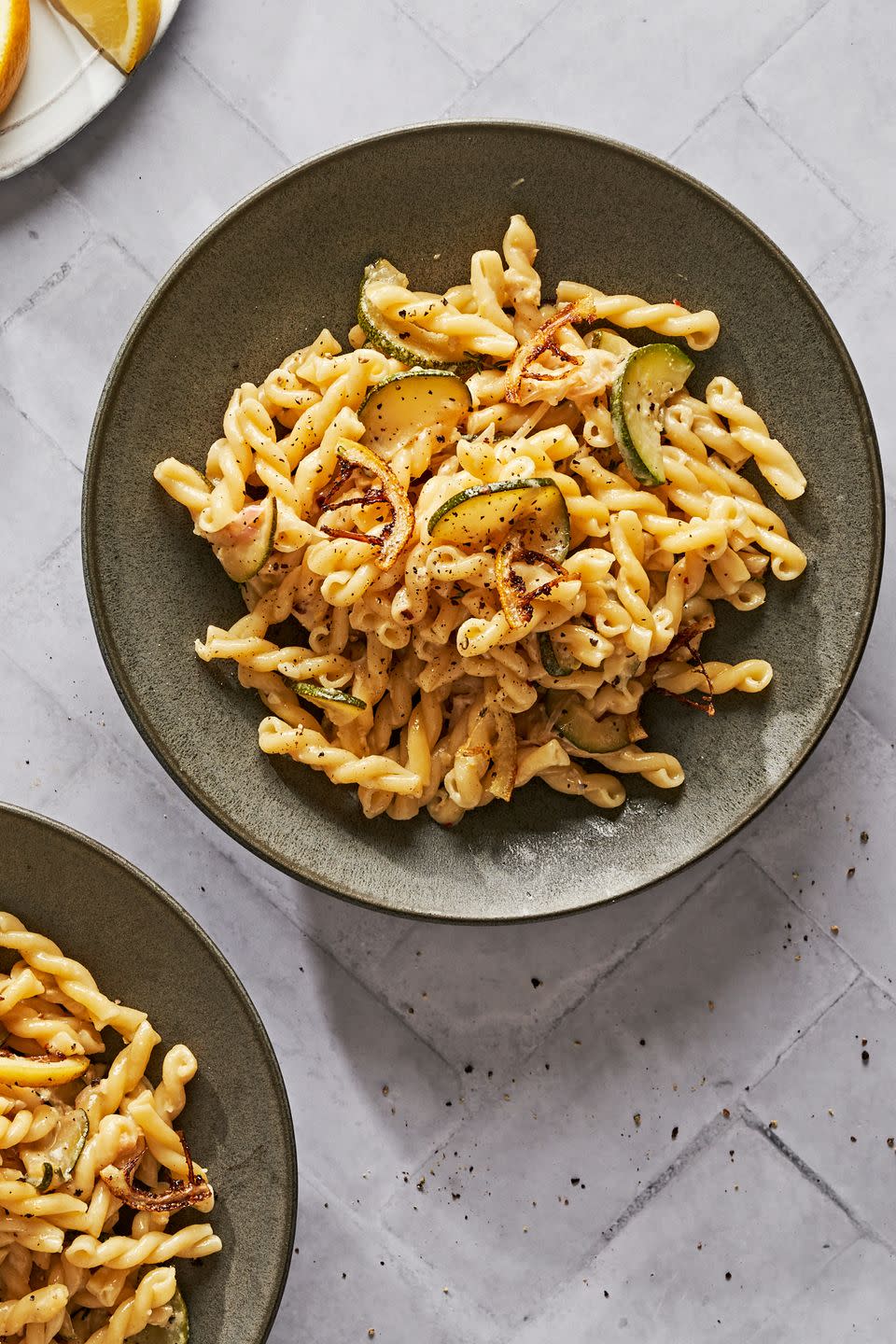 caramelized lemon and zucchini pasta